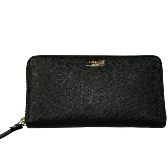 Kate Spade NY Zip Around Accordion Full Size Wallet WLRU2699 - Black - Picture 10 of 11